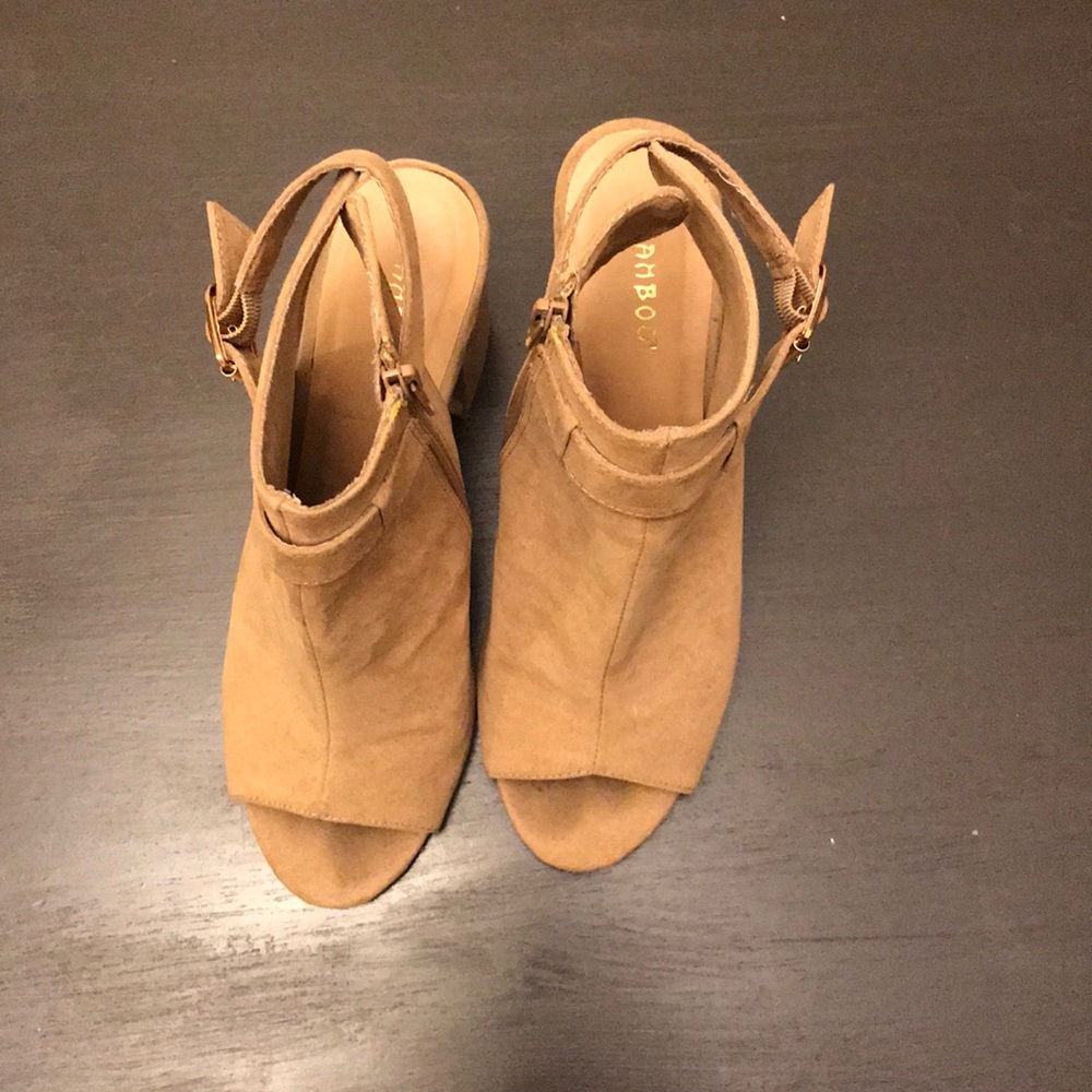 Tan high heels